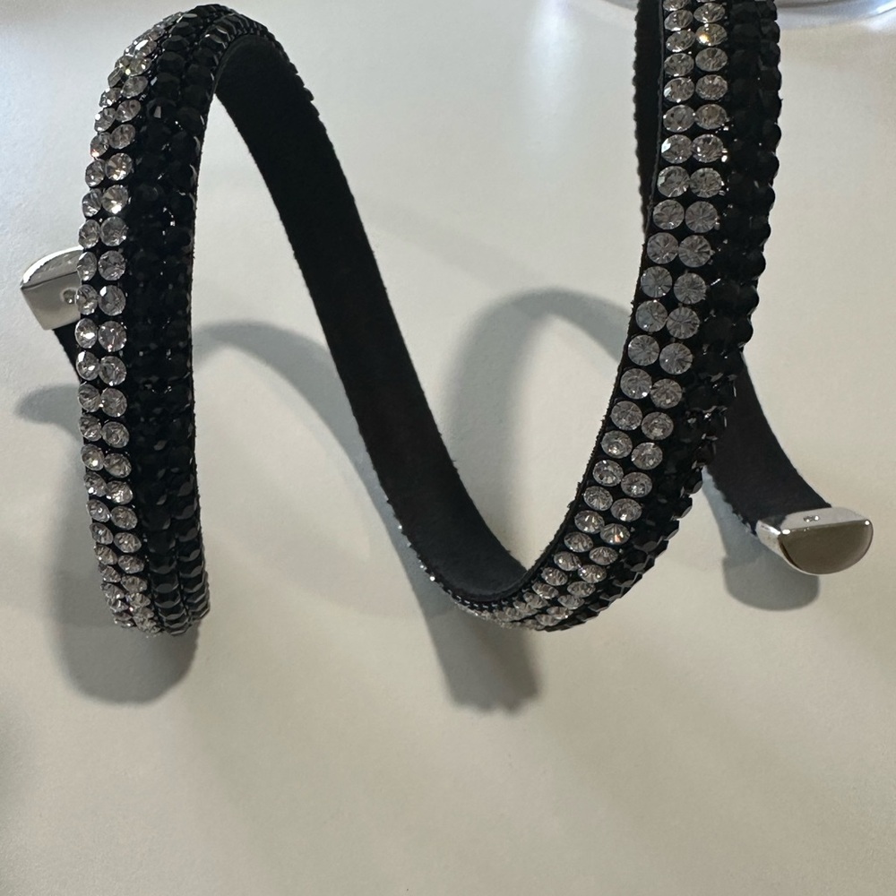 Swarovski Crystal Black and Silver Wrap Bracelet - Picture 4 of 8
